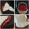 32 Inch Crochet Flowers Bouquet Blanket, Sunflower Throw Blankets, Handmade Knitted Blanket with Rose Bouquet,Birthday Anniversary Wedding Valentines Day Gifts for Women(Orchid-Blue,150cm/60in) view 4