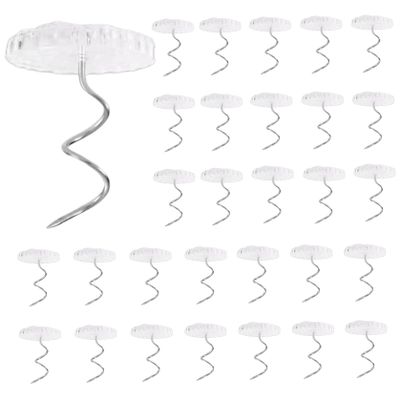 Upholstery Pins, 30PCS Clear Head Twist Bed Skirt Pins, Stainless Steel Bedskirt, Non Slip Headliner for Slipcovers and Bedskirts