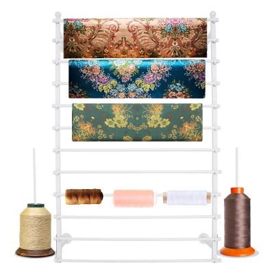 12-Tier Wall Mounted Scarf Rack, Scarf Display Rack, Towels Storage Hanger, Commercial Hijab Scarf Holder Organizer Space Saving for Retail Stores, Boutiques, Home (White, 31.5in Width)
