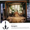 NXIPQYT Shower Towel Hook, 2pcs Retro Iron Wall Mounted Clothes Hanger Vintage Style Door Hook(Blackx3pcs,11x7x3cmx3pcs) view 2
