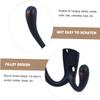 NXIPQYT Shower Towel Hook, 2pcs Retro Iron Wall Mounted Clothes Hanger Vintage Style Door Hook(Blackx3pcs,11x7x3cmx3pcs) view 3