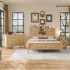 Ball & Cast 3-Piece Queen Size Farmhouse Bedroom Set, Platform Bed with Sliding Door Storage Headboard & Charging Station, Storage Nightstand and Dresser, Wooden Bedroom Furniture Set, Natural view 3