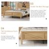 Ball & Cast 3-Piece Queen Size Farmhouse Bedroom Set, Platform Bed with Sliding Door Storage Headboard & Charging Station, Storage Nightstand and Dresser, Wooden Bedroom Furniture Set, Natural view 4