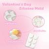 1 Pcs Heart Silicone Molds,Valentines Chocolate Silicone Mold 6-Cavities Chocolate Candy Molds Colourful Designs,Non-Stick Baking Molds for Valentine Party, Candy,Cake Dessert Making view 2