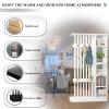 39.4IN Wall Room Divider - Freestanding Wood Room Divider with Shelves and Coat Rack, Wall Divider with Storage Cabinet and Display Shelf, Freestanding Decor for Bedroom, Office view 3