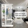 39.4IN Wall Room Divider - Freestanding Wood Room Divider with Shelves and Coat Rack, Wall Divider with Storage Cabinet and Display Shelf, Freestanding Decor for Bedroom, Office view 4