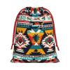 DUWAA Native American Pattern Print Christmas Drawstring Gift Bag, Gift Wrapping Bags With Rope For Christmas Party Supplies view 2