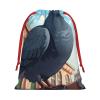 DUWAA Cartoon Pigeon Print Christmas Drawstring Gift Bag, Gift Wrapping Bags With Rope For Christmas Party Supplies view 2
