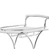 HSIJYGX Serving Cart with 2 Frosted Glass Shelves, Silver Kitchen Island Table Folding view 4