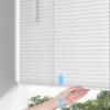 No Drill Mini Blinds Blackout Cordless Venetian Blind No Tools 1 Inch Aluminum Blinds U-Shaped Window Shades for Office, Home.White,17 3/4''W x 47''H view 3