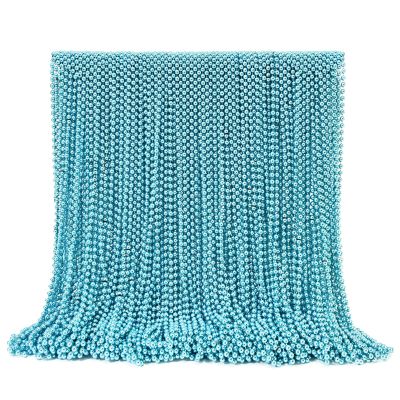 MAOFENG 150PCS Bead Necklaces Bulk Lightweight 33" Long 12 Assorted Colors for Parade Throws Wedding Birthday Christmas New Year Carnival Mardi Gras Party Decorations,Aqua Blue