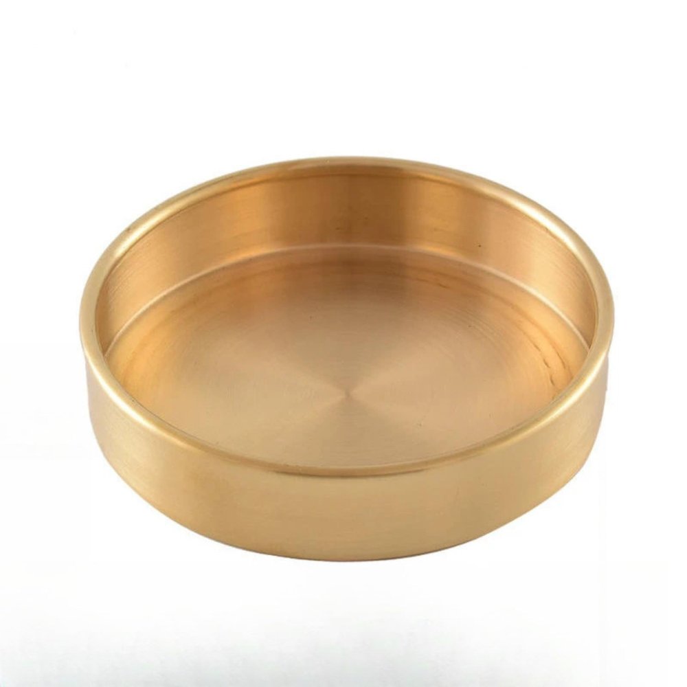 FENNYYAR Pure Copper Offering Plate Household Fruit Platter, 18cm 7.1in, Buddha Front Enshrine Ornament