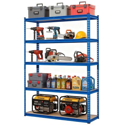 5 Tier Shelving Unit, 500 Lbs Per Shelf, 48" W x 18" D x 71" H Industrial Storage with Adjustable Steel Shelves for Garage, Warehouse, Kitchen, Pantry, Blue