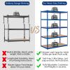 5 Tier Shelving Unit, 500 Lbs Per Shelf, 48" W x 18" D x 71" H Industrial Storage with Adjustable Steel Shelves for Garage, Warehouse, Kitchen, Pantry, Blue view 3