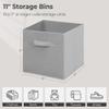 11 Inch Fabric Storage Bins, Storage Cubes, Collapsible Cube Storage Box, Fabric Closet Organizers with Handle for Home, Office, Shelf, Closets, Bedroom, Living Room, Grey, 7 Pack view 2