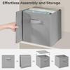 11 Inch Fabric Storage Bins, Storage Cubes, Collapsible Cube Storage Box, Fabric Closet Organizers with Handle for Home, Office, Shelf, Closets, Bedroom, Living Room, Grey, 7 Pack view 4
