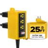 Iwister Outdoor Power Strip Weatherproof, 6 AC Outlets, 25FT Extension Cord view 1