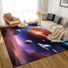 DJNEAR 4' x 6' Space Themed Rug for Kids Boys Girls Blue and Purple Galaxy Area Rug Cartoon Stars Planet Carpet Floor Mat Pad for Living Room Bedroom Dorms Nursery view 1