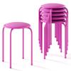 VECELO 6-Piece Stacking Stools, 17 Inch Standard Height, Padded Seat & Steel Legs, Portable Stackable Decoration Stools for School Classroom and Office Use, Pink view 1