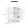 Mepplzian White Chevron Pattern Bathroom Wall Mount Cabinet view 2