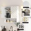 Mepplzian White Chevron Pattern Bathroom Wall Mount Cabinet view 3