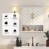 Mepplzian White Chevron Pattern Bathroom Wall Mount Cabinet view 4