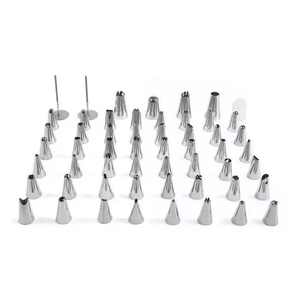 Aramox Piping Tips, Stainless Steel Cake Decorating Nozzles, 55 Pieces Set for DIY Baking and Icing Decor
