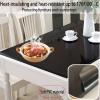 1.5 mm Black Dining Room Table Area Mat PVC Waterproof Tables Protector Waterproof 45x81Inch Desk Cover Protector Non-Slip Table Pad for Kitchen Living Room Garage Large Heat Resistant Mat view 3