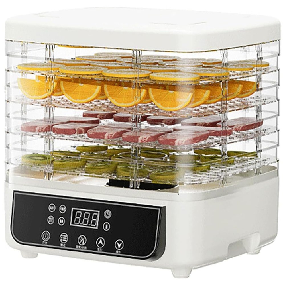 Food Dehydrator Machine, 5-Layer Electric Food Dehydrator, Adjustable Temperature & 72H Digital Timer, 360 Hot Air Circulation Compact Dryer for Meat, Fruits, Vegetables, Snacks & Pet Food