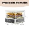 Food Dehydrator Machine, 5-Layer Electric Food Dehydrator, Adjustable Temperature & 72H Digital Timer, 360 Hot Air Circulation Compact Dryer for Meat, Fruits, Vegetables, Snacks & Pet Food view 2