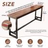 YKLYTBD Solid Wood Bar Table, 2" Thick Real Wood Top Long Narrow Pub Table, Industrial Bar Height Dining Table for Kitchen, Cafe, Office Breakroom, 47.2" to 94.5" Length Available view 2