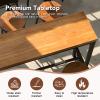 YKLYTBD Solid Wood Bar Table, 2" Thick Real Wood Top Long Narrow Pub Table, Industrial Bar Height Dining Table for Kitchen, Cafe, Office Breakroom, 47.2" to 94.5" Length Available view 3