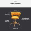 AIBEINUO Velvet Vanity Chair with Gold Frame, Adjustable Height Desk, Swivel Task Chairs for Home Office, & Living Room(Beige) view 2