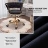 AIBEINUO Velvet Vanity Chair with Gold Frame, Adjustable Height Desk, Swivel Task Chairs for Home Office, & Living Room(Beige) view 4