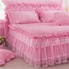 Princess Bed Skirt Set Bed Skirt Pillowcases Bedding Bedspreads Sheet Pink Bedding for Girl Bed Cover,Purple,180x200cm view 2