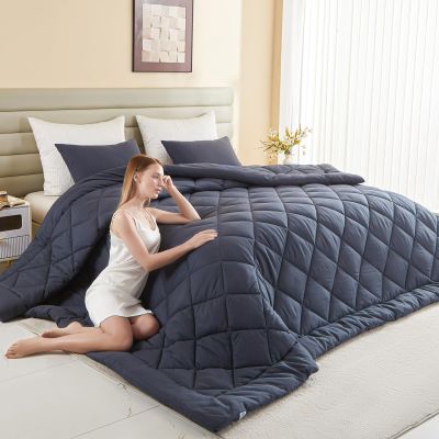 Oversized King Comforter, Super King Comforter Oversized, All Season Soft Quilt Down Alternative Duvet Insert with 8 Corner Tabs(120x98, Grey)