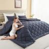Oversized King Comforter, Super King Comforter Oversized, All Season Soft Quilt Down Alternative Duvet Insert with 8 Corner Tabs(120x98, Grey) view 1