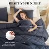 Oversized King Comforter, Super King Comforter Oversized, All Season Soft Quilt Down Alternative Duvet Insert with 8 Corner Tabs(120x98, Grey) view 2