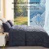 Oversized King Comforter, Super King Comforter Oversized, All Season Soft Quilt Down Alternative Duvet Insert with 8 Corner Tabs(120x98, Grey) view 3