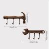xiyouya Coat Hook Retro Wall Hanging Coat Rack Wrought Iron Hanger Hammer Wrench Wall Decoration Super Load Bearing Hook Industrial Style Suitable for Bedroom Kitchen(Hammer and wrench) view 2