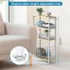 HSIJYGX Slim Storage Cart 4 Tier Kitchen Rolling on Wheels Mobile Narrow with Wooden Tabletop Slide Out Utility view 3
