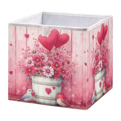 Bolaz Birds Flowers Balloons Closet Organizers Storage Cubes Storage Bins Shelf Baskets Containers for Home Room Office,Square