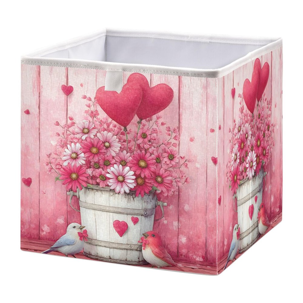 Bolaz Birds Flowers Balloons Closet Organizers Storage Cubes Storage Bins Shelf Baskets Containers for Home Room Office,Square