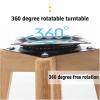 360 Swivel Barstools Set of 2, Counter Height Kitchen Island Stools, 67/77/87cm Modern Upholstered Chair with Wood Back and Legs view 4