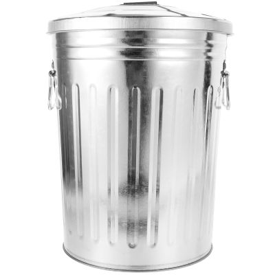 ARTSEWPLY Metal Wastebasket with Lid 8L Round Outdoor Trash Bin Kitchen Garbage Can Recycling Bin for Home and Office Use
