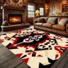 Moroccan Washable 7x9 Area Rugs, Bohemian Black Beige Abstract Geometric Diamond Pattern, Modern Southwest Style Soft Non-Slip Pet and Child Friendly Carpet for Living Room Bedroom Dining Table view 1