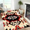 Moroccan Washable 7x9 Area Rugs, Bohemian Black Beige Abstract Geometric Diamond Pattern, Modern Southwest Style Soft Non-Slip Pet and Child Friendly Carpet for Living Room Bedroom Dining Table view 3