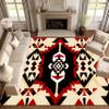 Moroccan Washable 7x9 Area Rugs, Bohemian Black Beige Abstract Geometric Diamond Pattern, Modern Southwest Style Soft Non-Slip Pet and Child Friendly Carpet for Living Room Bedroom Dining Table view 4