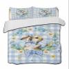 BketraquerC Twin XL Quilt Set, Spring Easter Bunny Eggs Lightweight Soft Microfiber Summer Bedspread Coverlet with 2 Pillow Shams, Blue Bow Plaid Tulips 3 Piece Bedding Set for All Seasons view 1