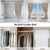 Adjustable Tension Shower Curtain Rod, No Drill Spring Tension Rod for Door, Bathroom, Window, Non Slip Closet Hanging Rods, Indoor/Outdoor Use(Green,102-137.5in) view 2